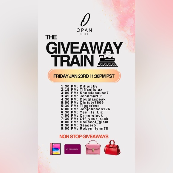 iPad/Designer Bag Givys - Opan Bins Giveaway Train - Picture 4 of 9